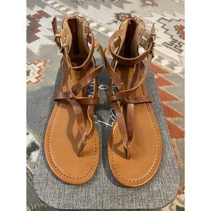 Express tan strappy sandals